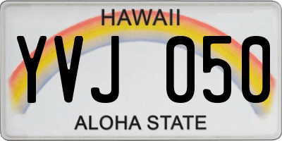 HI license plate YVJ050