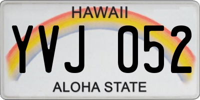 HI license plate YVJ052