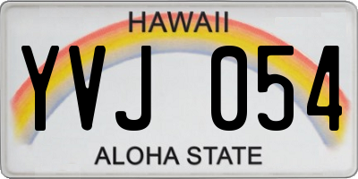 HI license plate YVJ054