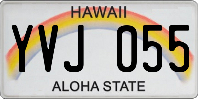 HI license plate YVJ055