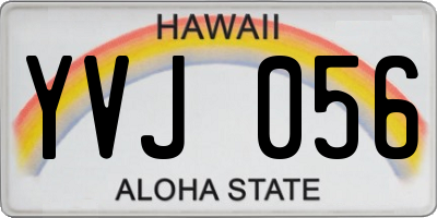 HI license plate YVJ056