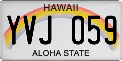 HI license plate YVJ059