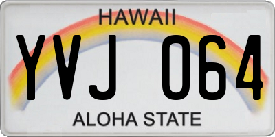 HI license plate YVJ064