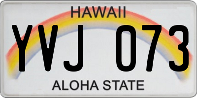 HI license plate YVJ073