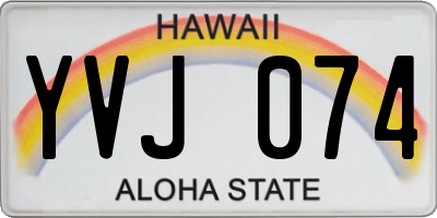 HI license plate YVJ074