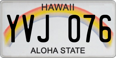 HI license plate YVJ076