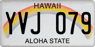 HI license plate YVJ079
