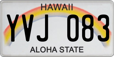 HI license plate YVJ083