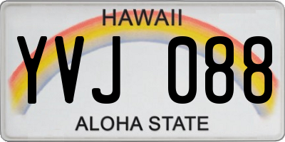 HI license plate YVJ088
