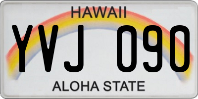 HI license plate YVJ090