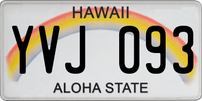 HI license plate YVJ093