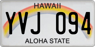 HI license plate YVJ094