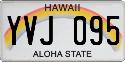 HI license plate YVJ095