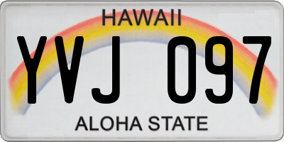 HI license plate YVJ097
