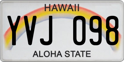 HI license plate YVJ098