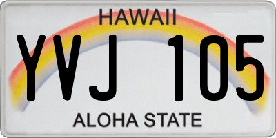 HI license plate YVJ105