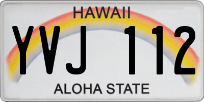 HI license plate YVJ112