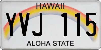 HI license plate YVJ115