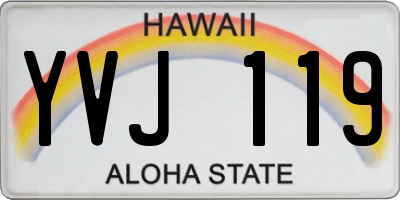 HI license plate YVJ119
