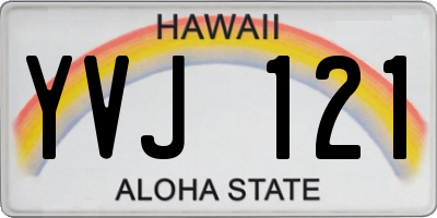 HI license plate YVJ121