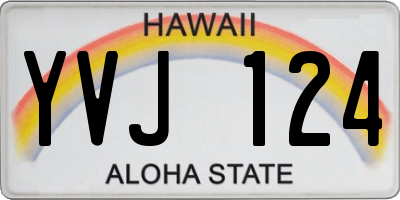 HI license plate YVJ124