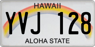HI license plate YVJ128