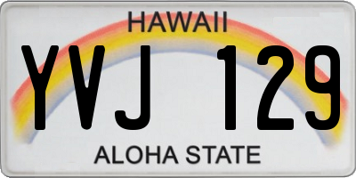 HI license plate YVJ129