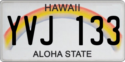 HI license plate YVJ133