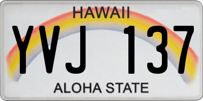 HI license plate YVJ137