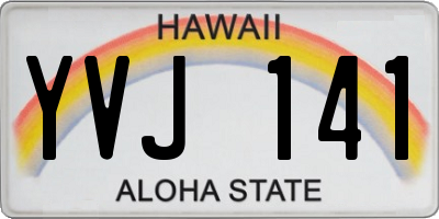 HI license plate YVJ141