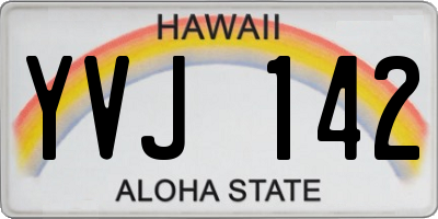 HI license plate YVJ142