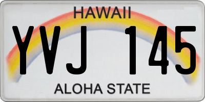 HI license plate YVJ145