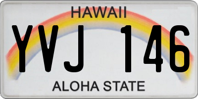 HI license plate YVJ146