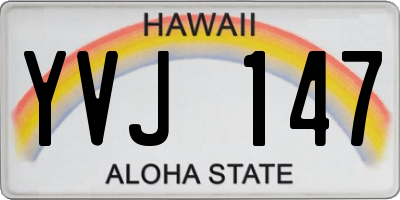 HI license plate YVJ147