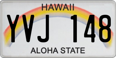 HI license plate YVJ148