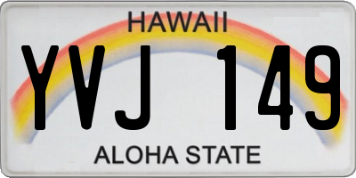 HI license plate YVJ149