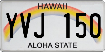 HI license plate YVJ150