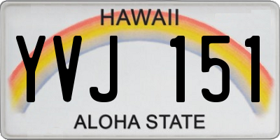 HI license plate YVJ151
