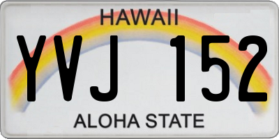 HI license plate YVJ152
