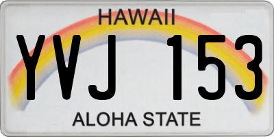 HI license plate YVJ153