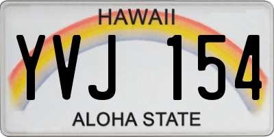 HI license plate YVJ154