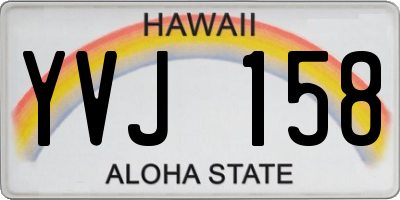HI license plate YVJ158