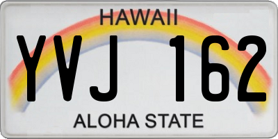 HI license plate YVJ162