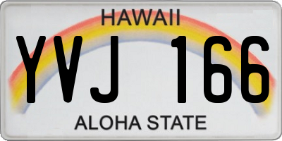 HI license plate YVJ166