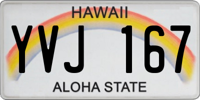 HI license plate YVJ167