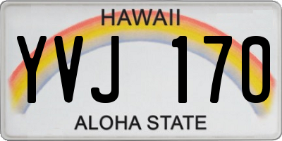HI license plate YVJ170