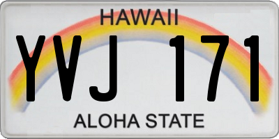 HI license plate YVJ171