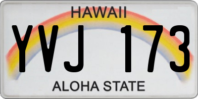 HI license plate YVJ173