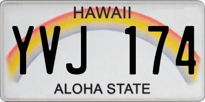 HI license plate YVJ174