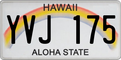 HI license plate YVJ175